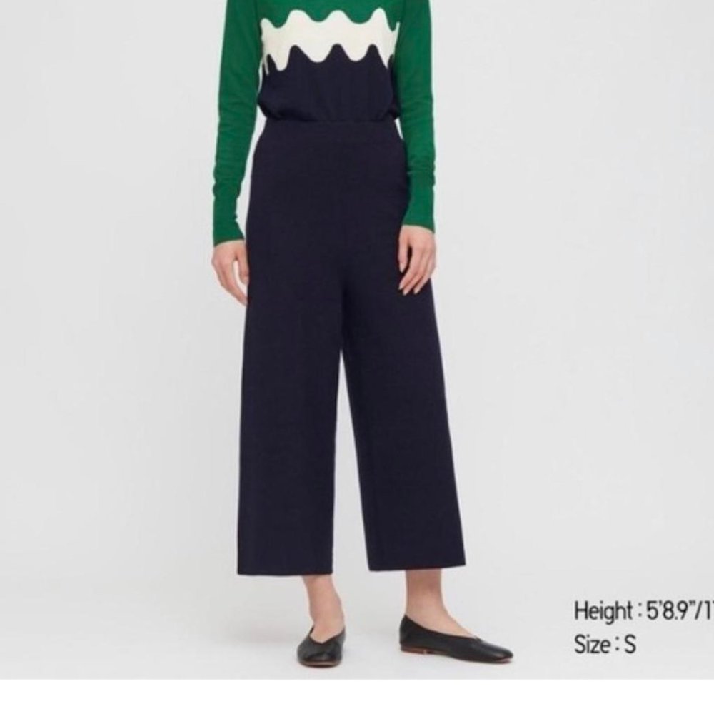 UNIQLO Marimekko Wool Blend Black Culottes Trousers